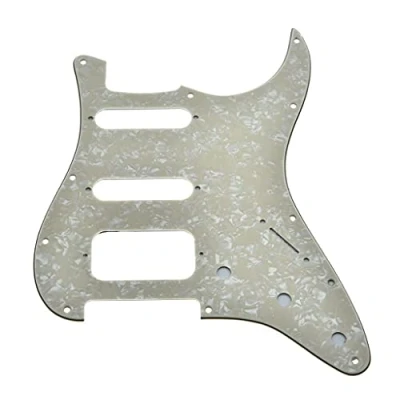Image of Dopro 11 Hole Strat HSS Guitar Pickguard 2 Screw Humbucking Pickup Mount for American FD Stratocaster Aged Pearl