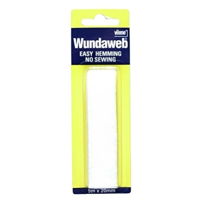 Image of Wonderweb Wundaweb Strong Hem Tape Iron On Fusible Fabric No Sewing 5 Meters x 20mm (Pack Of 1)