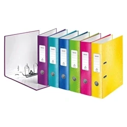 Image of Leitz Wow 180 Lever Arch File 80mm A4 Assorted (10 Pack) 10050099