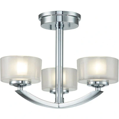 Image of Hinkley Meridian Multi Arm Semi Flush Ceiling Lamp Polished Chrome, IP44