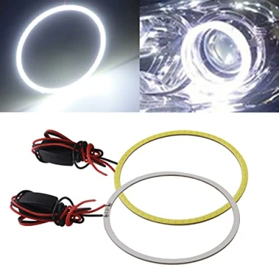 Image of Qasim 90MM Car Angel Eyes COB Light Halo Ring 66SMD Headlight Lamp White 12V 24V(Pack of 2PCS)
