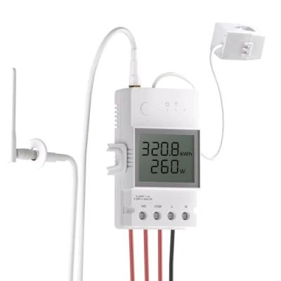 Image of SONOFF POW Ring Smart Power Meter with LCD Screen, Switch Monitoring Overload Protection Remote Control Voice Control, Compatible Alexa/eWeLink Web, Maxload 100A, POWCT