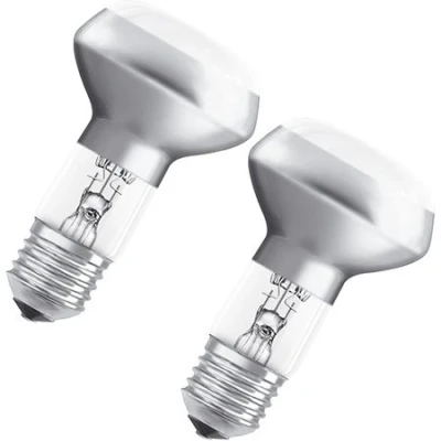 Image of OSRAM Halogen Lamp / Classic R63 E27 socket dimmable 46 Watt 60 Replacement warmwhite 2700K Pack of 2 Foldingbox