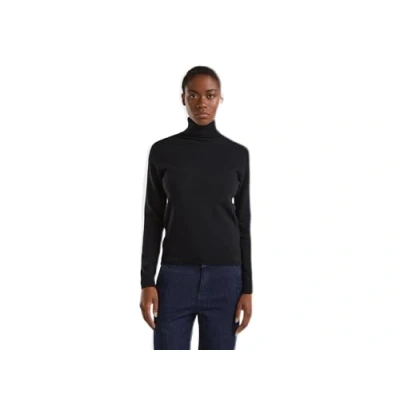 Image of United Colors of Benetton Women&#039;s Cycling Jersey M/L 1002d2348 Sweater, Black 100, XS
