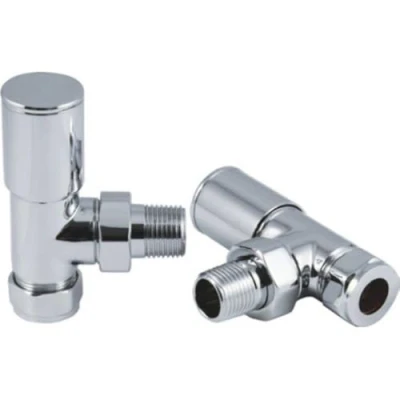 Image of Reina Portland Angled Steel Radiator &amp; Towel Rail Valve Chrome Polished