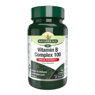 Image of Natures Aid Vitamin B Complex Tablets 100mg Pack of 30