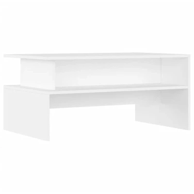 Image of vidaXL Modern Coffee Table Rectangular White Engineered Wood for Living Room Stylish Design &amp; Ample Storage Space