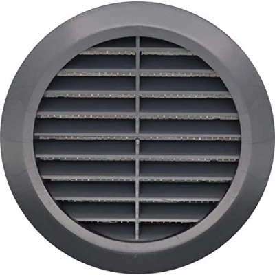 Image of Black Round Air Vent Grille 100mm with Flange and Fly Screen/Anti Insect Mesh Circle Ventilation Cover T30CZ