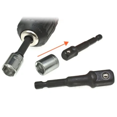 Image of toolzone SD243 Socket Nut Driver Adaptors for Drill Silver