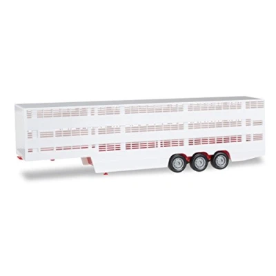 Image of herpa Remorque Bétaillère Other License 076333 002 Semi trailer vehicle for livestock, Red