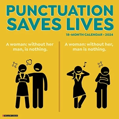 Image of Punctuation Saves Lives 2024 12 X Wall Calendar
