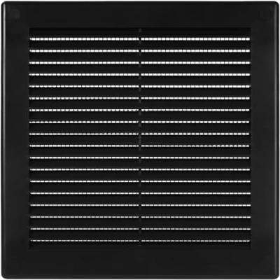 Image of Vent Systems 200 x mm / 8&#039;&#039; Inch Black Soffit Cover Flat Square Air Louver Grille Built in Insect Screen HVAC Vents for Bathroom, Home Office, Kitchen