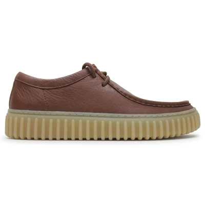 Image of Clarks Mens Torhill Lo Leather British Tan Shoes 9 UK