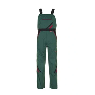 Image of Planam 2335048 Size 48 &quot;Highline&quot; Dungarees Green/Black/Red