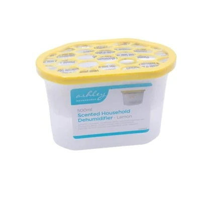 Image of Dehumidifiers for home Disposable damp absorber household condensation absorbers Scented small Dehumidifier essentials caravans, homes traps (Lemon (500ml) 10)
