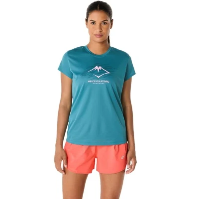 Image of Asics Fujitrail LOGO TOP Long sleeved top, Women&#039;s, Size: Small, Atlantis blue