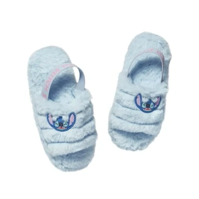 Image of Disney Stitch Slippers for Girls Sliders Fluffy Lilo and Childrens Blue 10