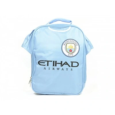 Image of Manchester City FC Official Football Kit Lunch Bag (One Size) (Light Blue)