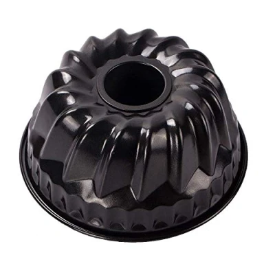Image of webake Mini Ring Cake Tin 7 Inch Savarin Mould 18cm Fluted Round Non Stick Kugelhopf Pan for Baking Cake, Bread, Black