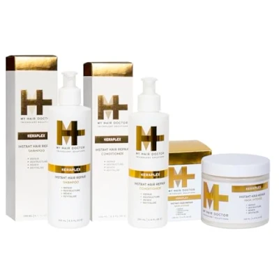 Image of My Hair Doctor Keraplex Instant Repair Trio Pack for Dry, Brittle Repairing Shampoo (250ml), Strengthening Conditioner (200ml) &amp; Hydrating Mask Intense 3