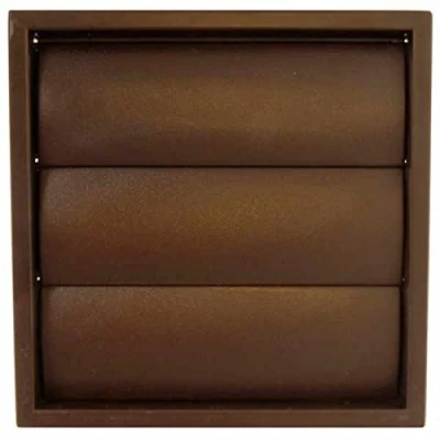 Image of Manrose 4&#039;&#039; Brown Wall Grille with Gravity Flaps for Extractor Fan Round Spigot