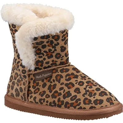 Image of Hush Puppies Girls Ashlynn Slipper, Leopard, 13 UK Child