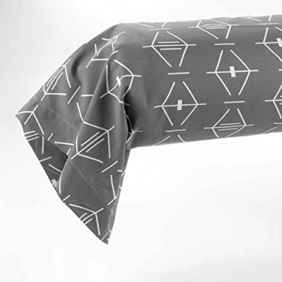 Image of douceur d&#039;intérieur, Aristide Bolster Pillowcase (85 x 185 cm) Anthracite 100% Cotton