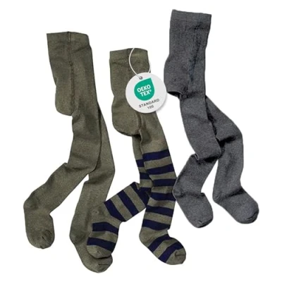 Image of WELLYOU Baby and Kids Tights Set of 3 Boys Olive green Size 62 146 (122 128)