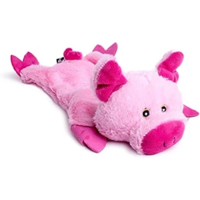 Image of Petface Farmyard Buddies Crinkle Flat Pig Plush Dog Toy with Built In Squeaker (Pack of 1)