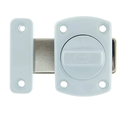 Image of Amig Surface Mounted Bolt 30 x 70 mm Suitable for Wooden Passage Doors Cylindrical Rotating Latch Bathroom, Bedroom or Office Security Lock White Zamak