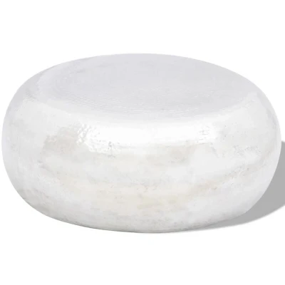 Image of vidaXL Hammered Aluminium Coffee Table Silver