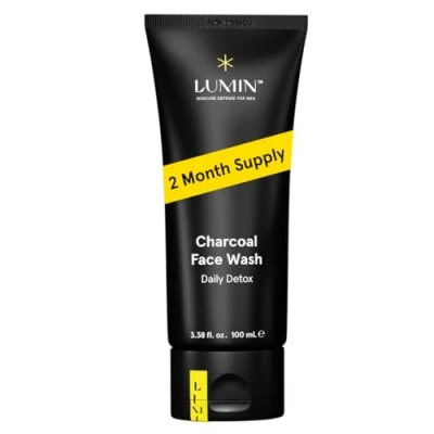 Image of Lumin Men’s No Nonsense Charcoal Cleanser/FaceWash (1.7oz.): Unclog Pores of Oil, Dirt and Pollution Experience a Smooth Fresh Face Korean Made Grooming for the Modern Man Reach Your Best Look