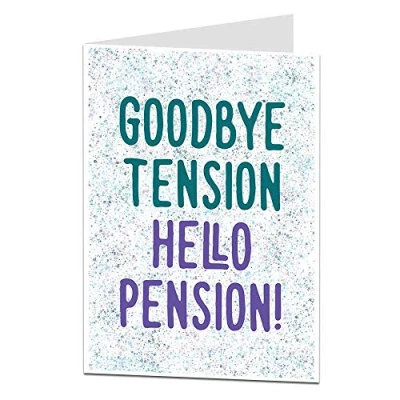 Image of Funny Retirement Card For Men &amp; Women Congratulations Goodbye Tension Hello Pension