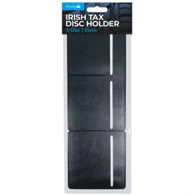 Image of Simply ITDH002 Black Irish Tax 3 Disc Holder Self Cling &amp; Easy Removal Road And Insurance Certificates