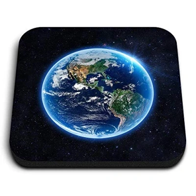Image of 1 x Square MDF Fridge Magnet Planet Earth Globe Space NASA 14522