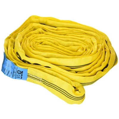Image of Braun GmbH 30081RS Round Sling, 3000 kg Load Capacity, 8 m Circumference = 4 Usable Length, Continuous with Polyester Core, Yellow