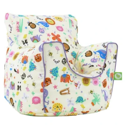 Image of Cotton Party Animal Bean Bag Arm Chair with Beans