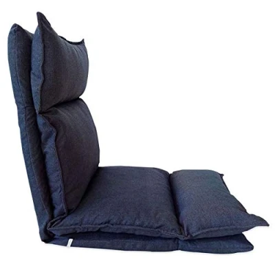 Image of Rebecca Mobili Futon Armchair, Floor Chair Denim Blue Metal Polyester Living Room Porch Saving Relax Dimensions: 70 x 56 cm (HxWxD) Art. RE6195