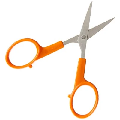 Image of Fiskars 98087097J Curved Craft Scissors, 4 Inch, Steel and Orange