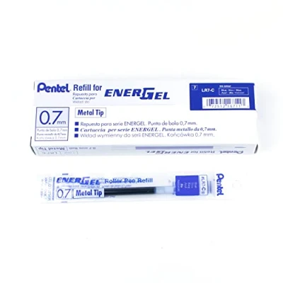 Image of Pentel LR7 C Refillable Cartridge for EnerGel Pens 0.35 mm, Pack of 12 Blue