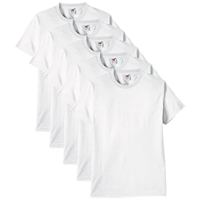 Image of Fruit of the Loom Men&#039;s Heavy T Shirt Pack 5, Red, Large