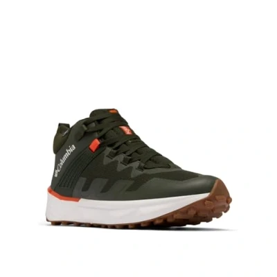Image of Columbia Men&#039;s Facet 75 Mid Outdry, Waterproof Rise Trekking and Hiking Boots, Greenscape/Red Quartz, 8.5