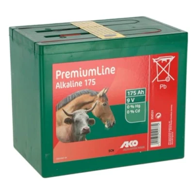 Image of AKO Battery Alkaline 9 V, 175 Ah, Alkaline, Power Supply for Electric Fence, Constant Voltage, Long Life
