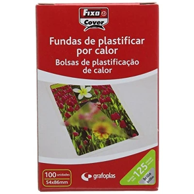 Image of Fixo 1021400 Box of 100 Laminating Pouch, Brightness, 54 x 86 mm