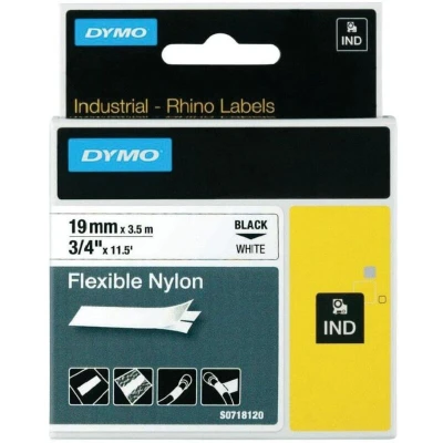Image of Dymo Rhino 19MM White Nylon Flexible Tape 18489