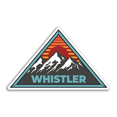 Image of 2 x 10cm Wide Whistler Vinyl Stickers France French Mountains Ski Travel Holiday Sticker #77440