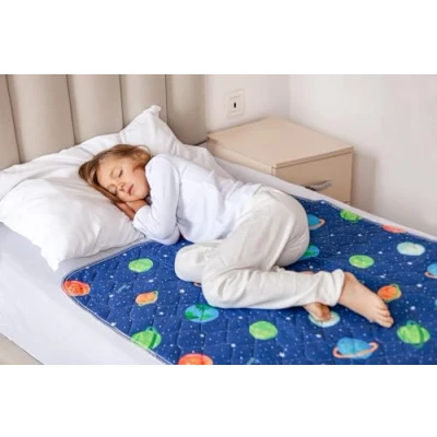 Image of Lynmark® Potty Training Bed Pad, Mattress Protector for Night Time Waterproof ProtectionGalaxy Lifesaver Whilst Toilet Easy To Wash &amp; DryFits Toddler Single Size