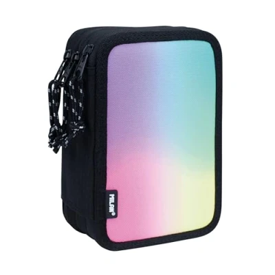 Image of MILAN School Pencil Case Sunset Series Triple Black 195 x 55 130 mm, Black, Fashionable