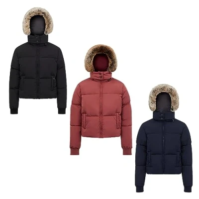 Image of LeMieux Young Rider Gia Puffer Jacket in Orchid Red Warm Winter Horse Riding Kid&#039;s Hooded Coat with Sustainable DuPont Synthetic Filling and Detachable Hood Age 11 12