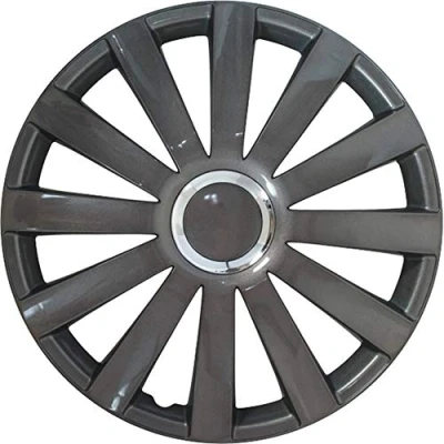 Image of AUTO STYLE Set wheel covers Spyder 14 inch gun metal + chrome ring